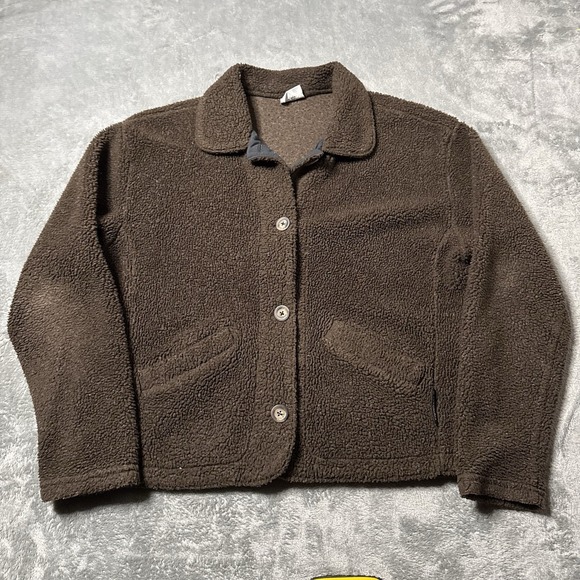 Vintage COLUMBIA Womens Shacket‎ Deep Pile Sherpa Brown Size Medium - Picture 1 of 8
